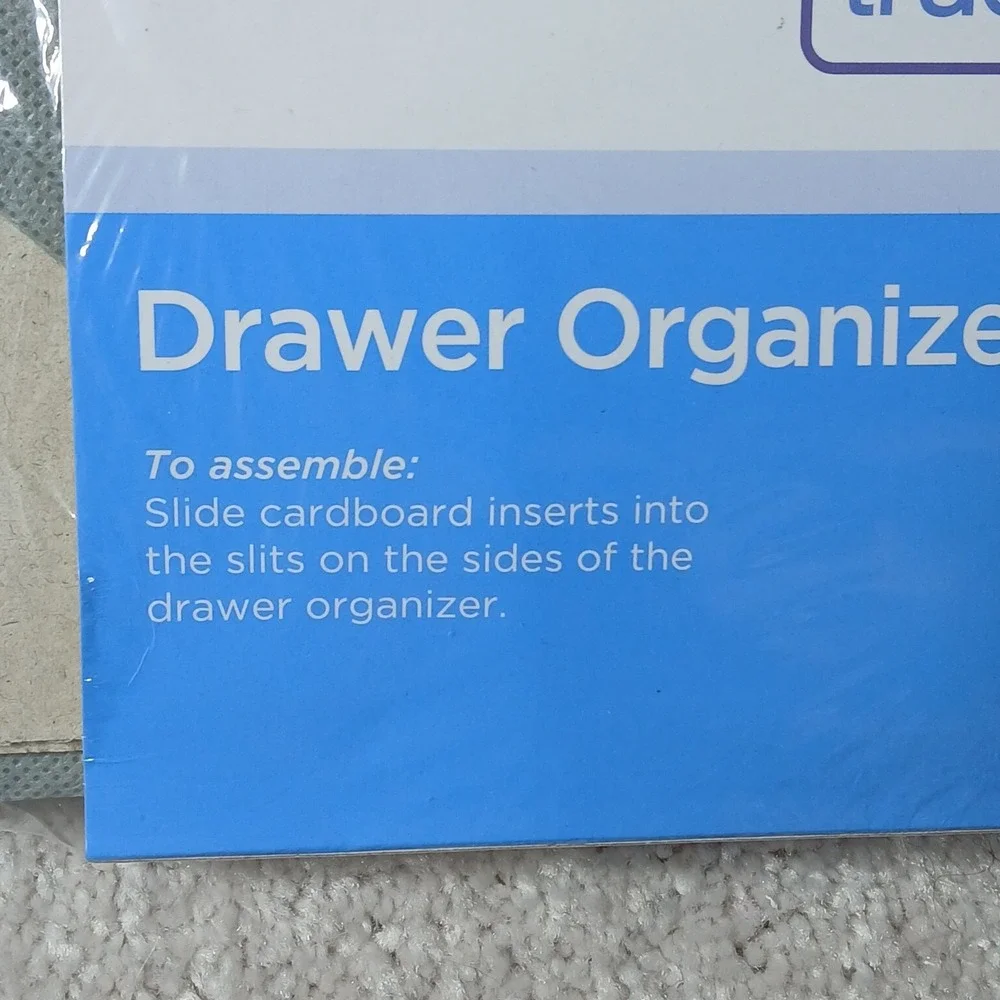 True Living Drawer Gray Organizer 9 Compartments 13 x 13 x 4.33 Collapsible